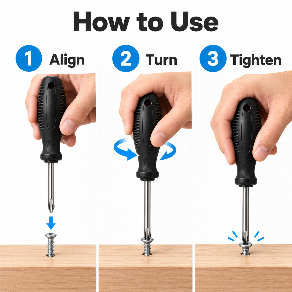 Flexnows Phillips Screwdriver with Comfortable Grip for Everyday Repair and Assembly Tasks
