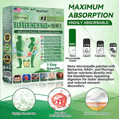 𝐎𝐟𝐟𝐢𝐜𝐢𝐚𝐥 𝐔𝐒 𝐒𝐭𝐨𝐫𝐞 🇺🇸  | 🧑‍⚕️Healrize® Moringa · Berberine × NAD+ 𝟏𝟎-𝐢𝐧-𝟏 𝐀𝐝𝐯𝐚𝐧𝐜𝐞𝐝 𝐍𝐚𝐧𝐨 𝐌𝐢𝐜𝐫𝐨𝐧𝐞𝐞𝐝𝐥𝐞 𝐏𝐚𝐭𝐜𝐡 — 𝐎𝐧𝐜𝐞 𝐃𝐚𝐢𝐥𝐲, 𝐕𝐢𝐬𝐢𝐛𝐥𝐞 𝐑𝐞𝐬𝐮𝐥𝐭𝐬 𝐢𝐧 𝟕 𝐃𝐚𝐲𝐬
