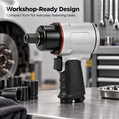 Flexnows Pneumatic Impact Wrench with Compact Design for Workshop and Automotive Maintenance Tasks