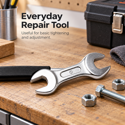 Flexnows Double End Open-End Wrench with Comfortable Grip for Everyday Repair and Maintenance Tasks