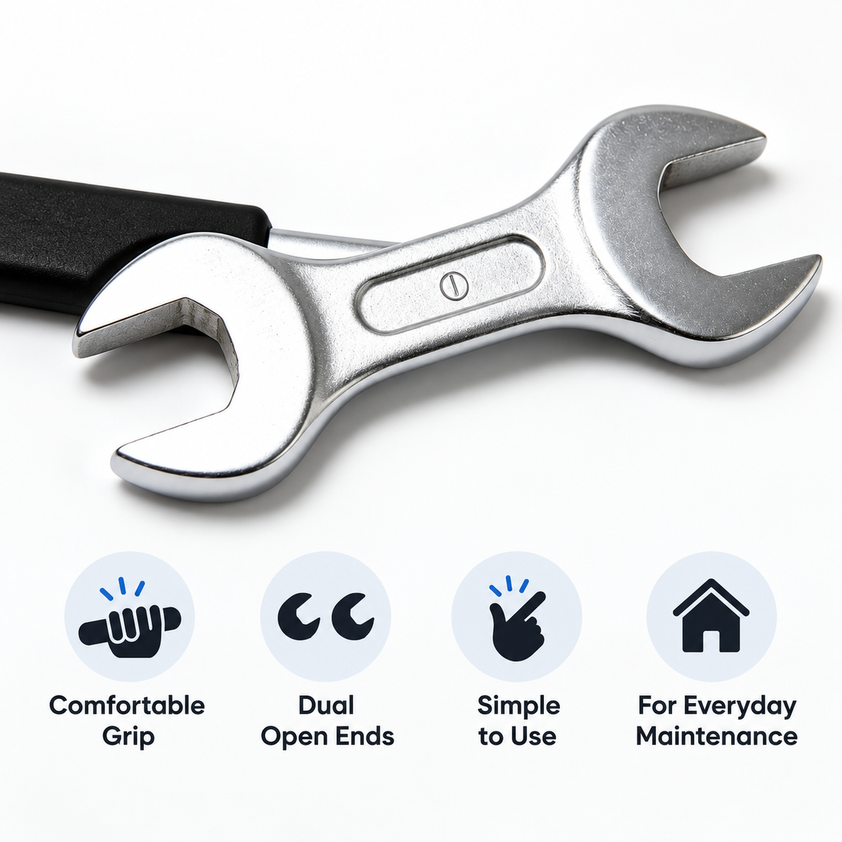Flexnows Double End Open-End Wrench with Comfortable Grip for Everyday Repair and Maintenance Tasks