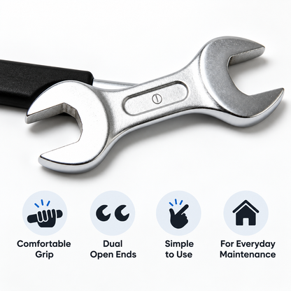 Flexnows Double End Open-End Wrench with Comfortable Grip for Everyday Repair and Maintenance Tasks