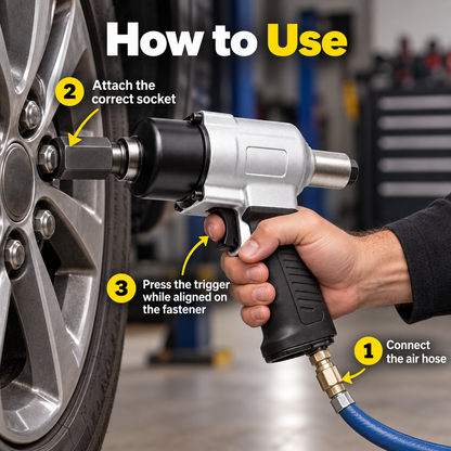 Flexnows Pneumatic Impact Wrench with Compact Design for Workshop and Automotive Maintenance