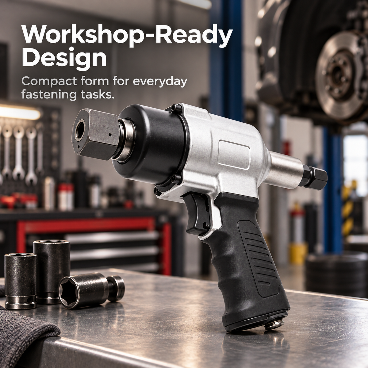 Flexnows Pneumatic Impact Wrench with Compact Design for Workshop and Automotive Maintenance