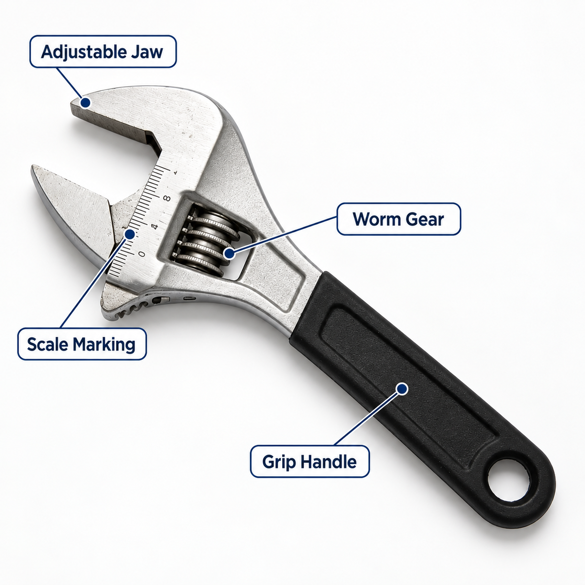Flexnows Adjustable Wrench with Comfortable Grip for Everyday Repair and Maintenance Tasks