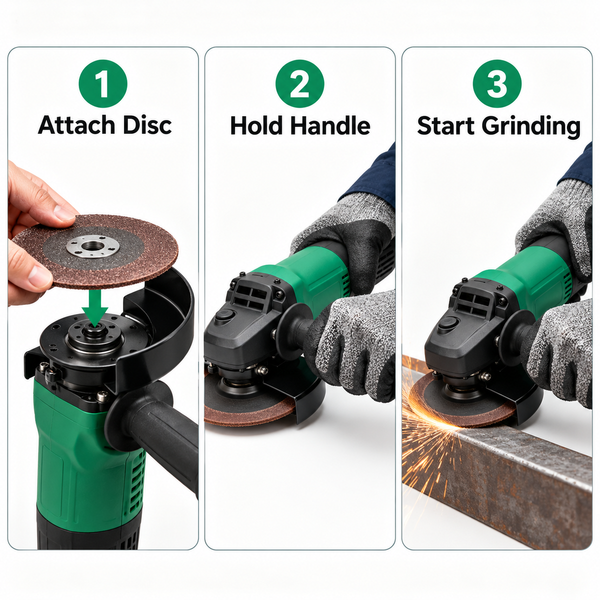 Flexnows Corded Angle Grinder with Side Handle and Protective Guard