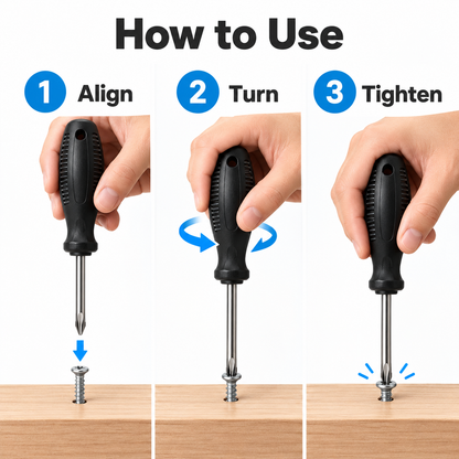 Flexnows Phillips Screwdriver with Comfortable Grip for Everyday Repair and Assembly Tasks