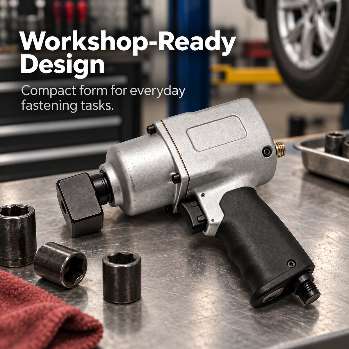 Flexnows Compact Pneumatic Impact Wrench for Workshop and Automotive Maintenance Tasks