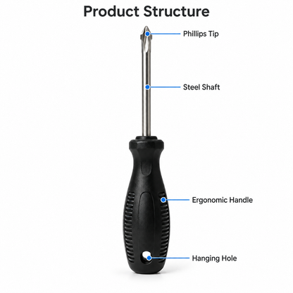 Flexnows Phillips Screwdriver with Comfortable Grip for Everyday Repair and Assembly Tasks