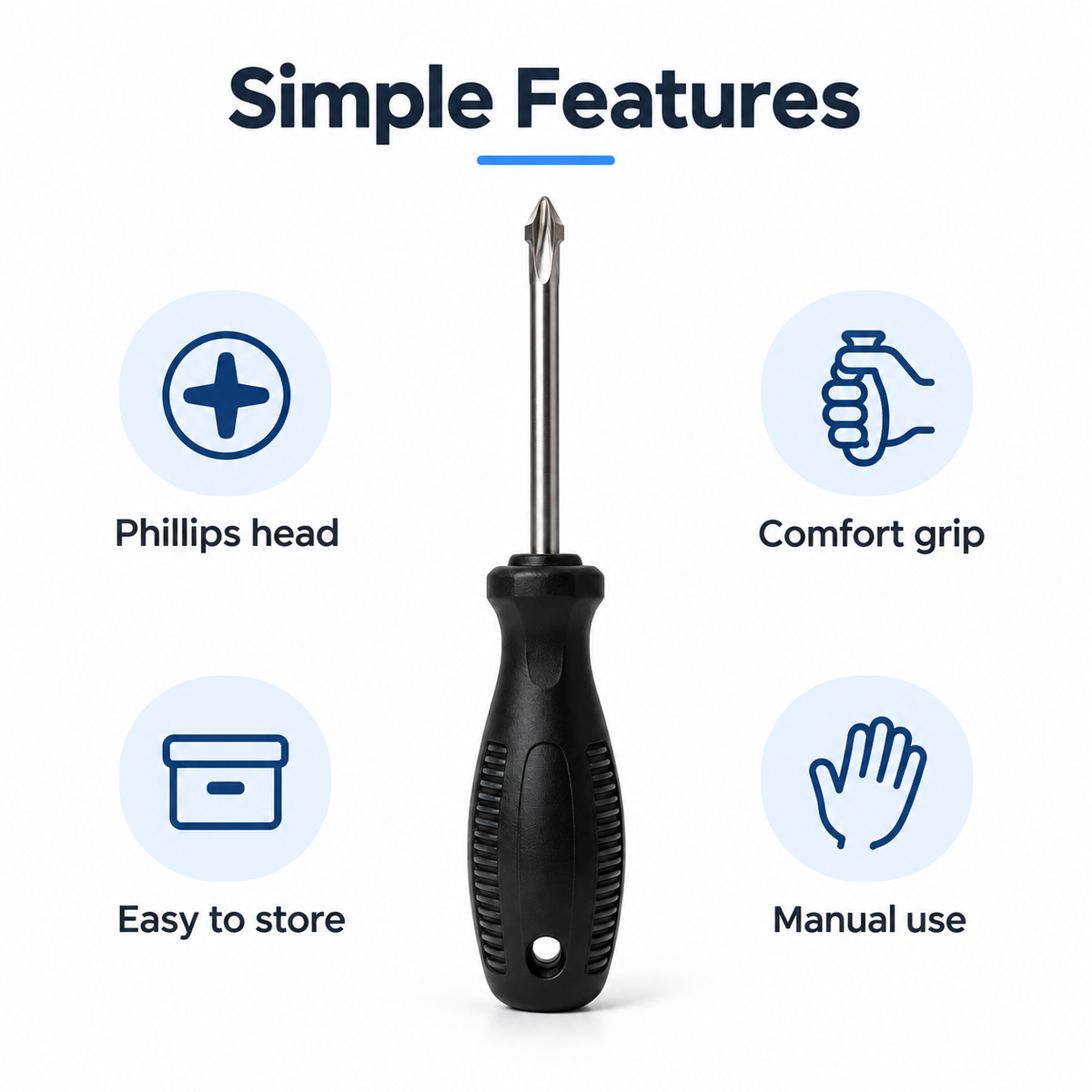 Flexnows Phillips Screwdriver with Comfortable Grip for Everyday Repair and Assembly Tasks