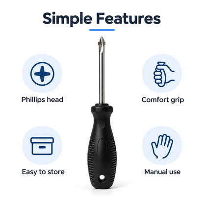 Flexnows Phillips Screwdriver with Comfortable Grip for Everyday Repair and Assembly Tasks