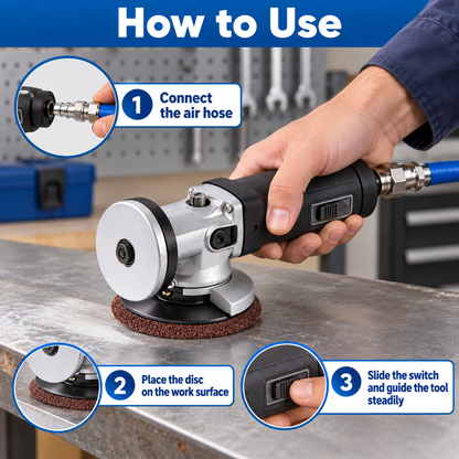 Flexnows Pneumatic Angle Grinder with Compact Design for Workshop Surface Preparation Tasks