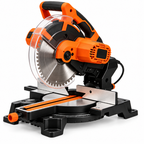Flexnows Corded Miter Saw with Adjustable Angle Scale and Protective Blade Guard