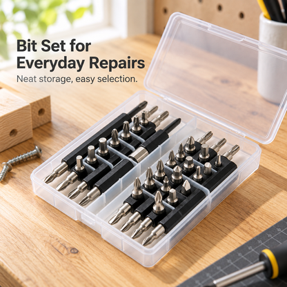 Flexnows Screwdriver Bit Set with Organized Storage Case for Everyday Repair and Assembly Tasks