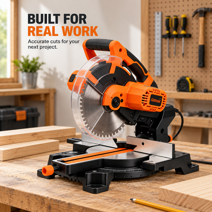 Flexnows Corded Miter Saw with Adjustable Angle Scale and Protective Blade Guard