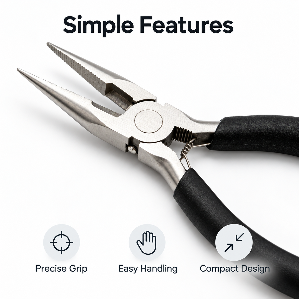 Flexnows Long Nose Pliers with Comfortable Grip for Detail Repair and DIY Tasks