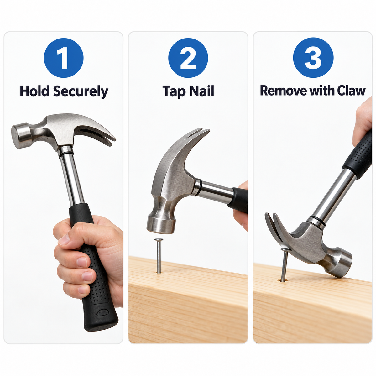 Flexnows Claw Hammer with Comfortable Grip for Everyday Repair and DIY Projects