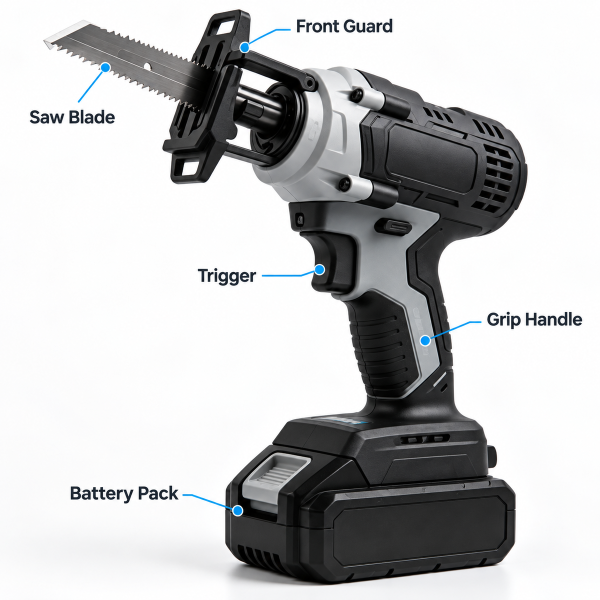 Flexnows Cordless Reciprocating Saw with Rechargeable Battery and Quick Blade Access