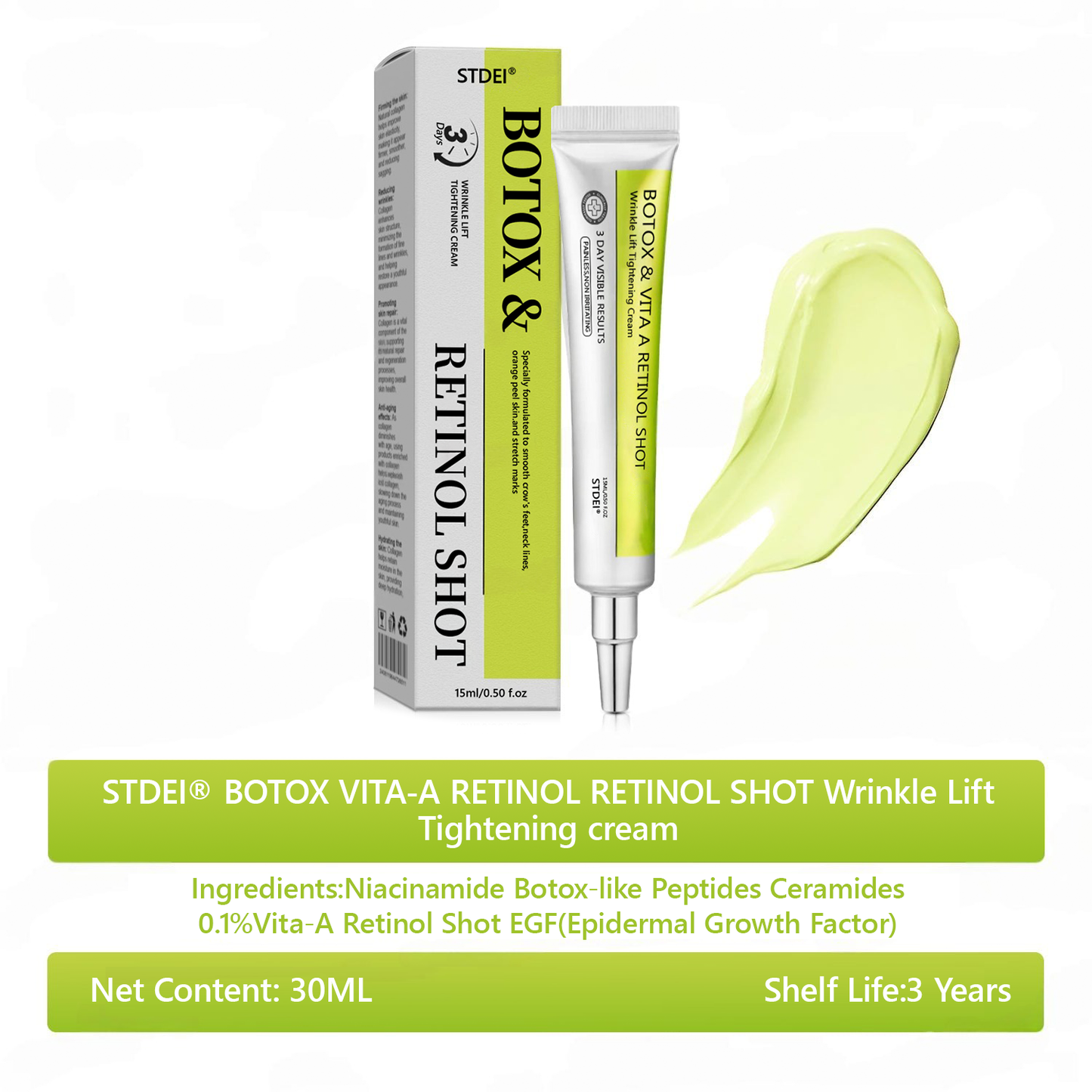 𝑶𝒇𝒇𝒊𝒄𝒊𝒂𝒍 𝑺𝒕𝒐𝒓𝒆👍| Regain youthful skin nown 💫STDEI® BOTOX & VITA A RETINOL SHOT Wrinkle Lift Tightening Cream