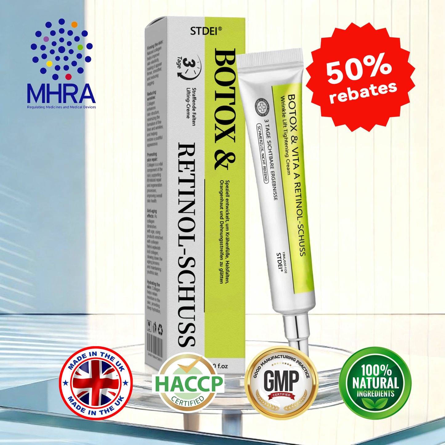 𝑶𝒇𝒇𝒊𝒄𝒊𝒂𝒍 𝑺𝒕𝒐𝒓𝒆👍| Regain youthful skin nown 💫STDEI® BOTOX & VITA A RETINOL SHOT Wrinkle Lift Tightening Cream