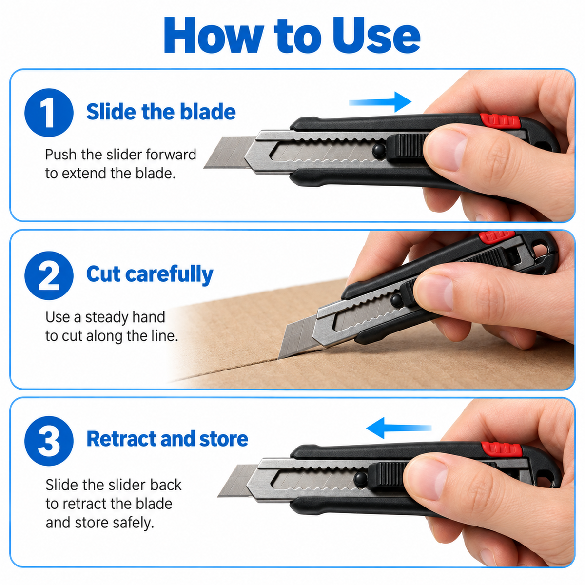 Flexnows Retractable Utility Knife with Comfortable Grip for Everyday Cutting and Craft Projects