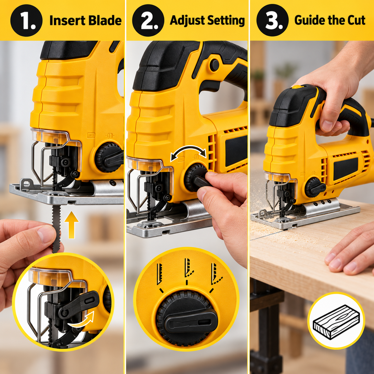 Flexnows Corded Jigsaw with Comfortable Grip and Stable Metal Base