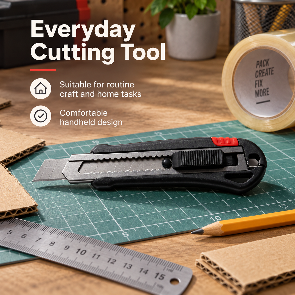 Flexnows Retractable Utility Knife with Comfortable Grip for Everyday Cutting and Craft Projects