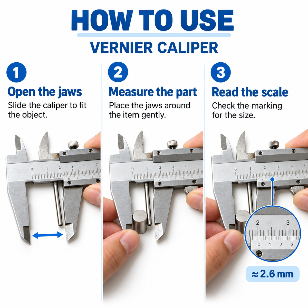 Flexnows Vernier Caliper with Clear Scale for Everyday Measuring Tasks and DIY Projects