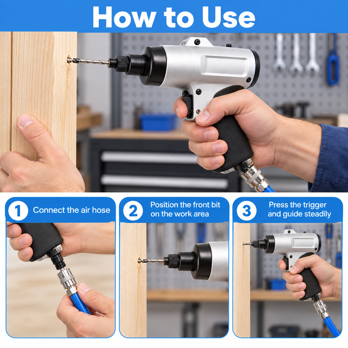 Flexnows Pneumatic Die Grinder with Compact Design for Workshop Detail Grinding and Surface Finishing
