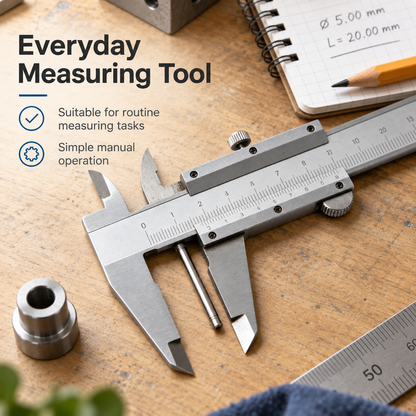 Flexnows Vernier Caliper with Clear Scale for Everyday Measuring Tasks and DIY Projects